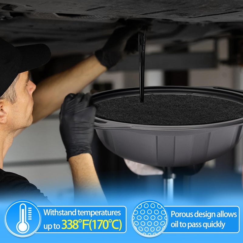 Bigmeta Round Splash Pad for Oil Drain Pan, Fit 1.5-20 Gal Drip Catcher Pan, Heat-Resistant, No Splatter Change Mat for Car Transmission Oil Changing Drain Tray (2 Pcs) - Image 3